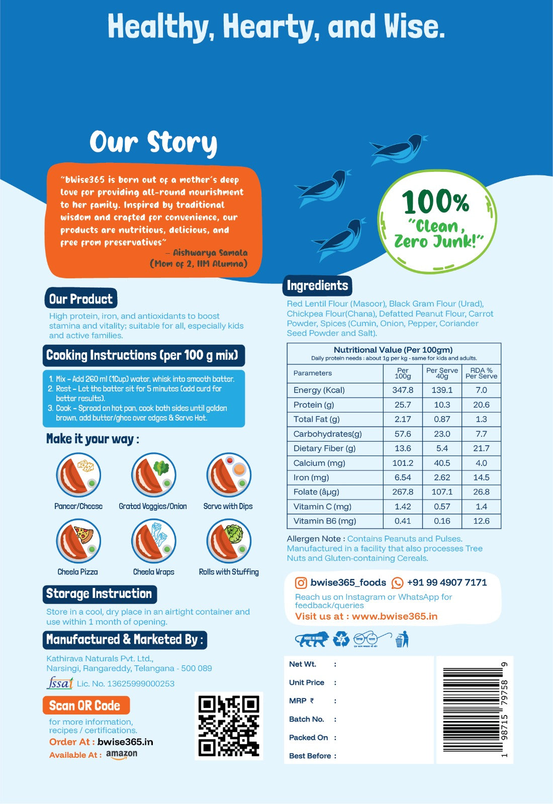 Daily Cheela Mix - Carrot (200 gms)